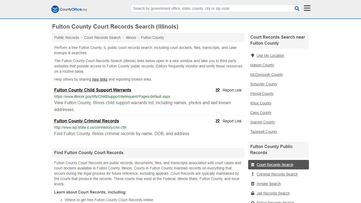 Fulton County Court Records Search (Illinois) - County Office